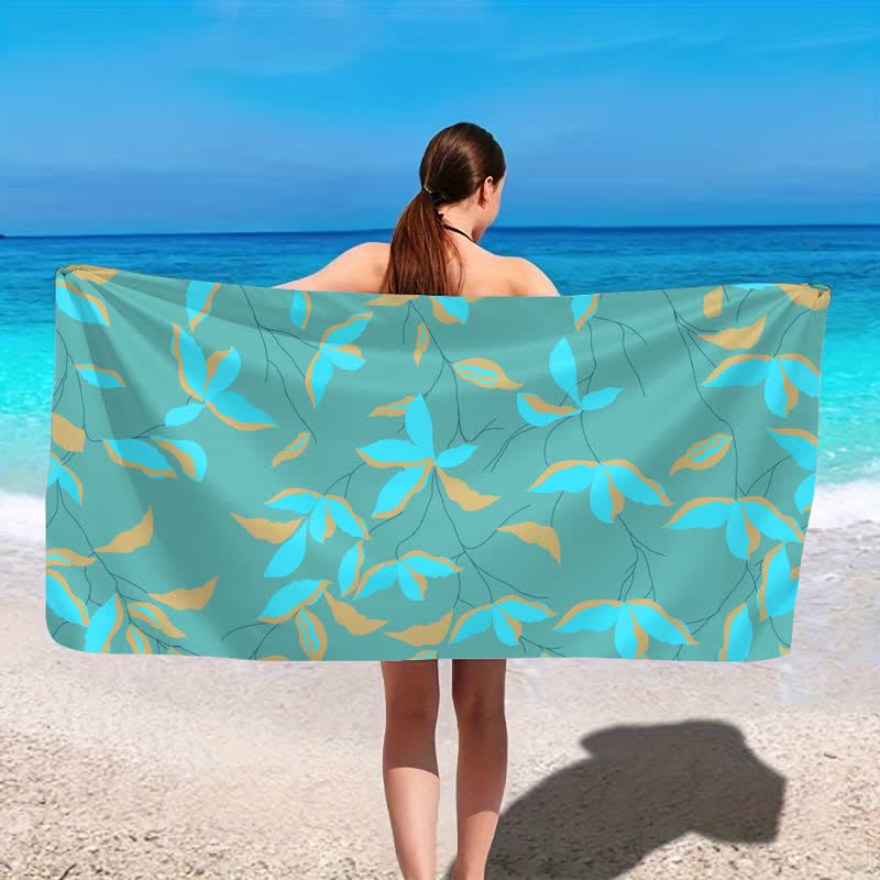 Ownkoti Artistic Botanical Leaf Beach Towel - image 7