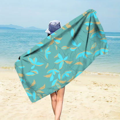Ownkoti Artistic Botanical Leaf Beach Towel - Dark Green - 59" x 27" - image 5