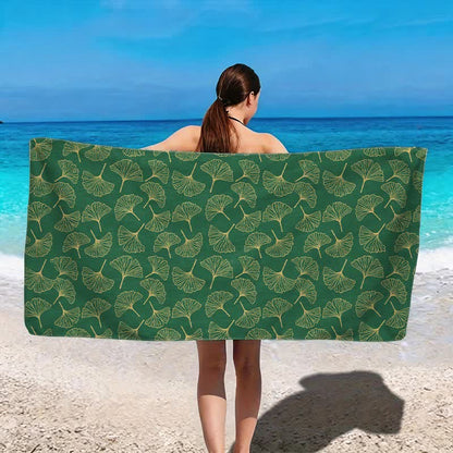 Ownkoti Line Art Ginkgo Leaf Beach Towel - image 10