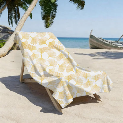 Ownkoti Artistic Line Art Ginkgo Beach Towel - image 5
