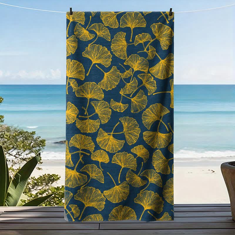 Ownkoti Rustic Ginkgo Biloba Beach Towel - image 15