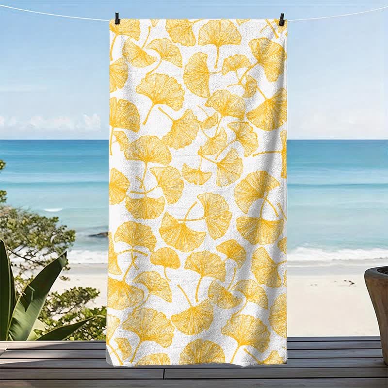 Ownkoti Rustic Ginkgo Biloba Beach Towel - image 3