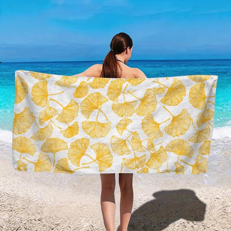 Ownkoti Rustic Ginkgo Biloba Beach Towel - image 2