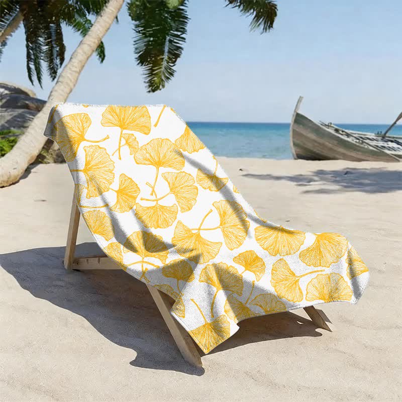 Ownkoti Rustic Ginkgo Biloba Beach Towel - image 1