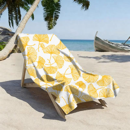 Ownkoti Rustic Ginkgo Biloba Beach Towel - image 1