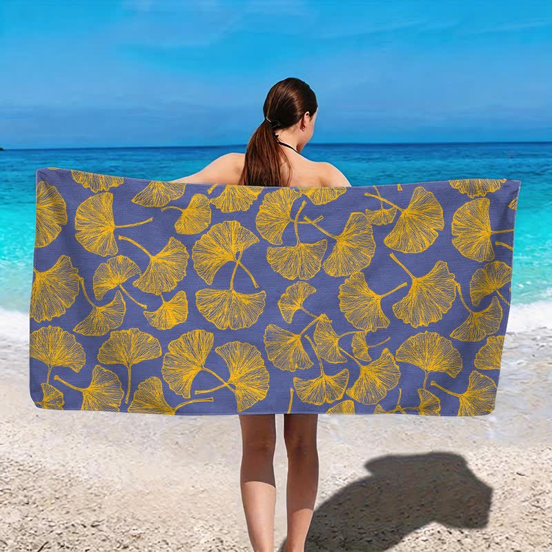 Ownkoti Rustic Ginkgo Biloba Beach Towel - image 10