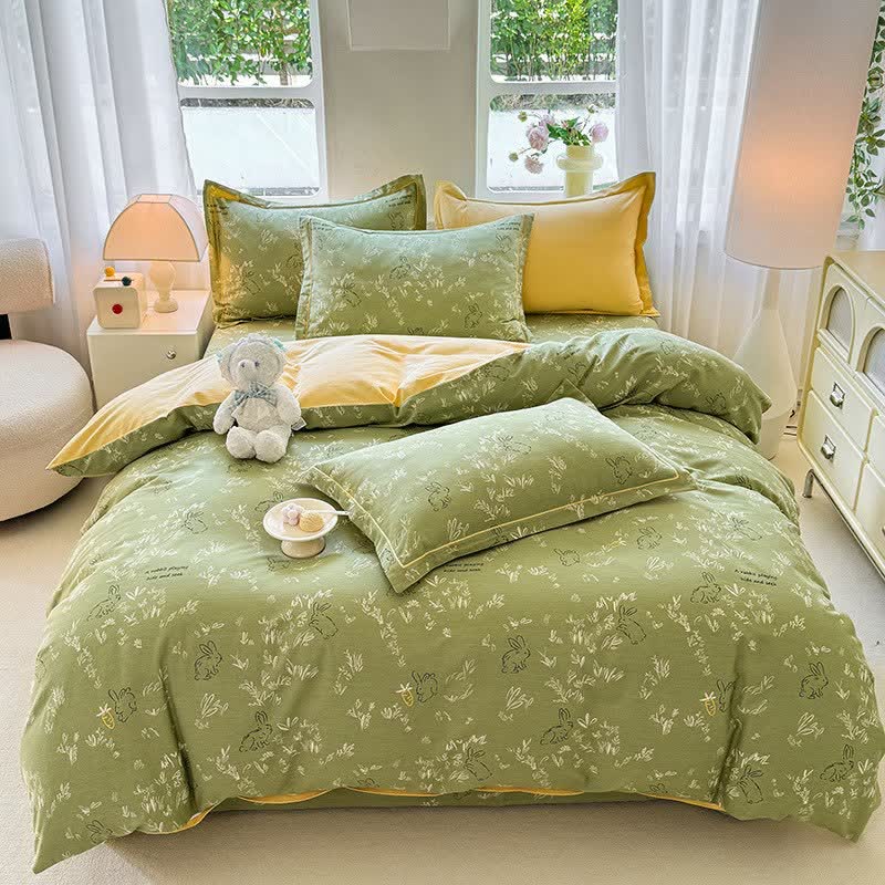 Ownkoti Bunny & Leaf Brushed Cotton Bedding Set - image 1