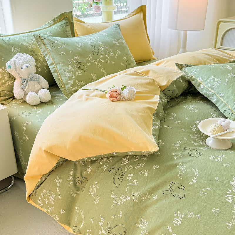 Ownkoti Bunny & Leaf Brushed Cotton Bedding Set - image 2