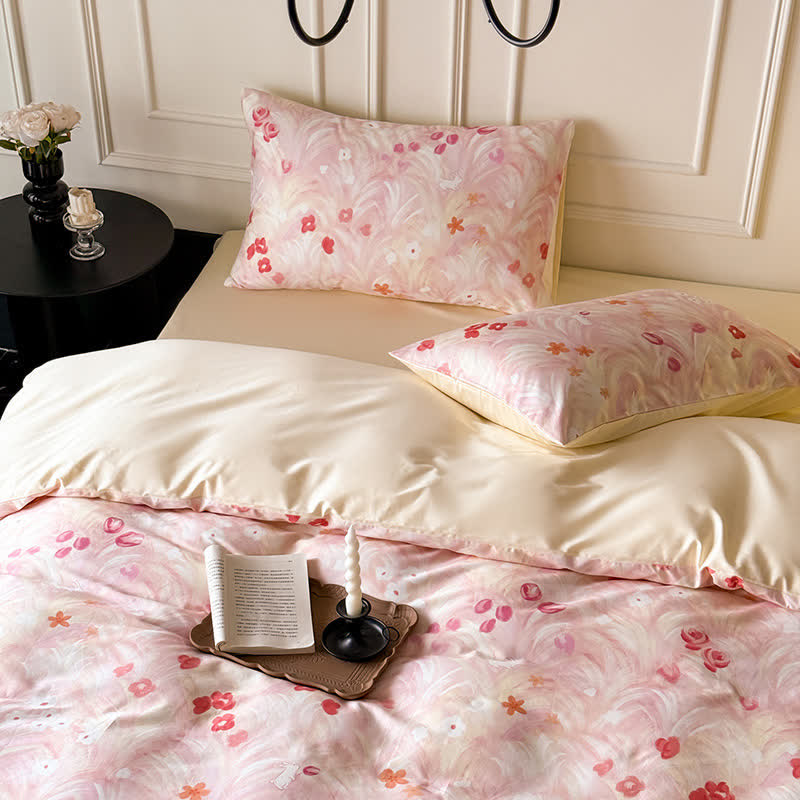 Ownkoti Elegant Pink Floral Cotton Bedding Set - image 5