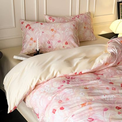 Ownkoti Elegant Pink Floral Cotton Bedding Set - image 2