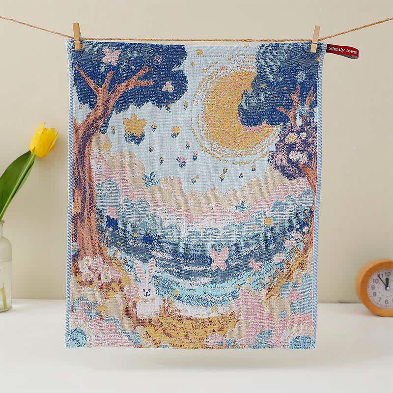 Ownkoti Cute Bunny Cotton Gauze Kitchen Towel - image 5