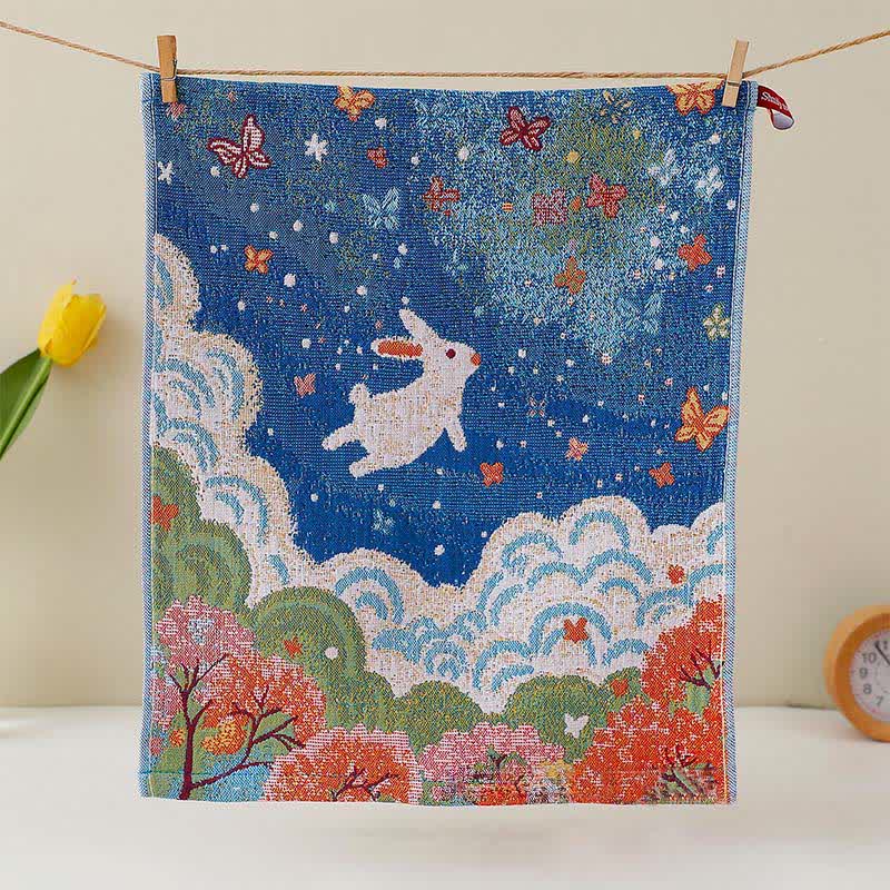 Ownkoti Cute Bunny Cotton Gauze Kitchen Towel - image 9