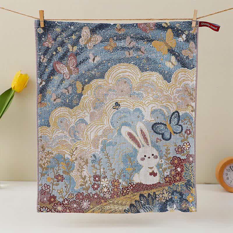 Ownkoti Cute Bunny Cotton Gauze Kitchen Towel - image 6