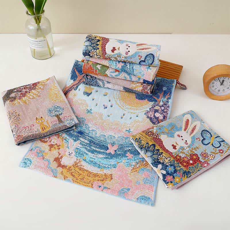 Ownkoti Cute Bunny Cotton Gauze Kitchen Towel - image 2