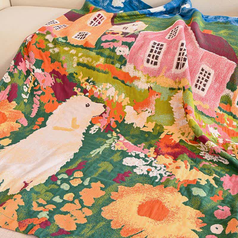 Ownkoti Charming Spring Village Cotton Blanket - image 3