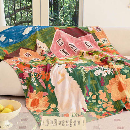 Ownkoti Charming Spring Village Cotton Blanket - image 2