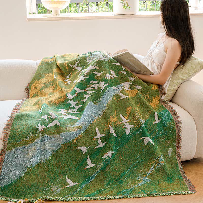 Ownkoti Oil Painting Style Bird Throw Blanket - image 3