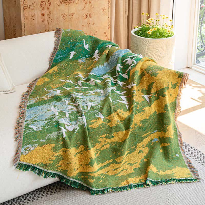 Ownkoti Oil Painting Style Bird Throw Blanket - 51" W× 70"L - image 0