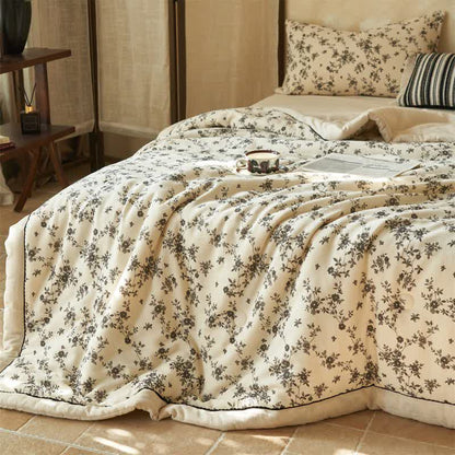 Ownkoti Rustic Botanical Leaf Cotton Linen Quilt - image 3