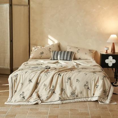 Ownkoti Elegant Floral Cotton Linen Quilt - image 2