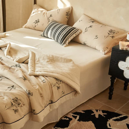 Ownkoti Elegant Floral Cotton Linen Quilt - image 4