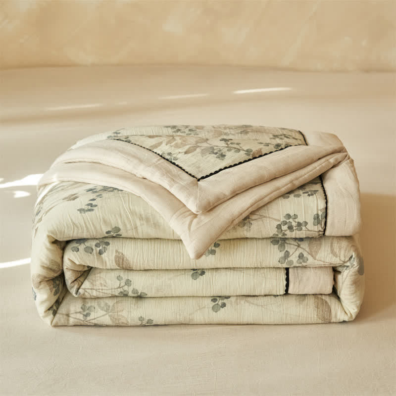 Ownkoti Fruit & Leaf Cotton Linen Quilt - image 1