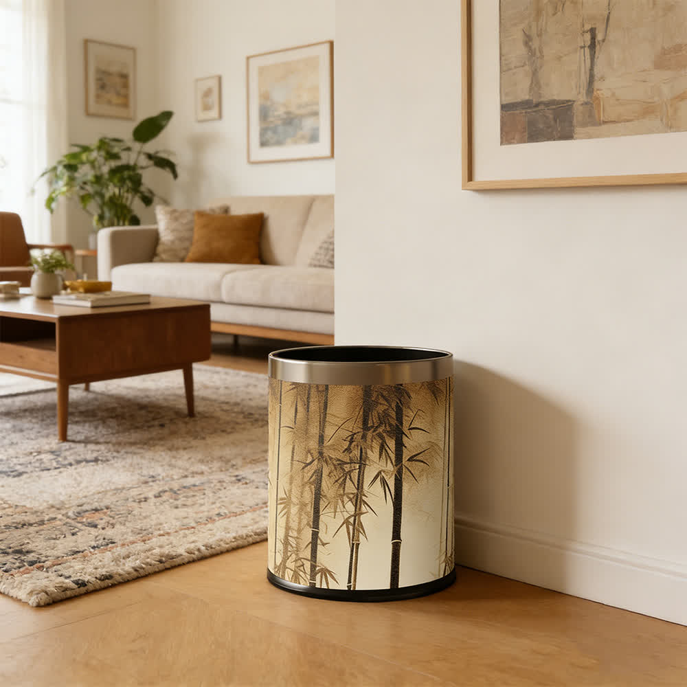 Ownkoti Oriental Bamboo Shadow Decorative Trash Can – ownkoti
