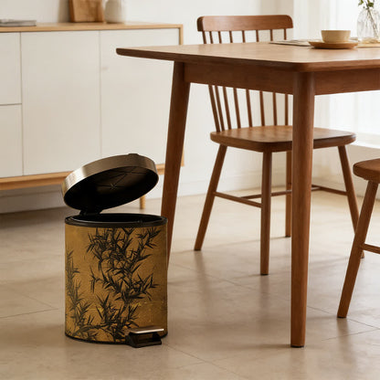 Ownkoti Oriental Zen Bamboo Print Leather Trash Can  - image 5