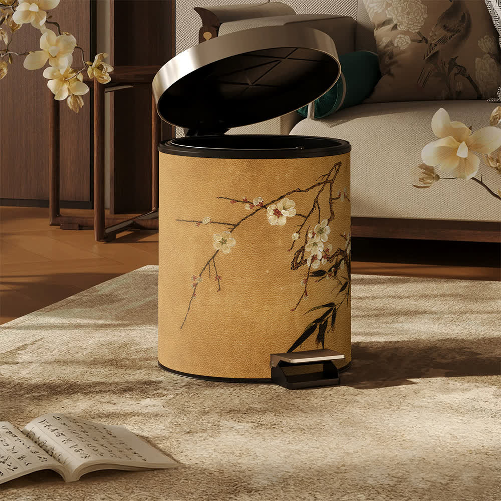 Ownkoti Oriental Plum Blossom Leather Trash Can  - image 4