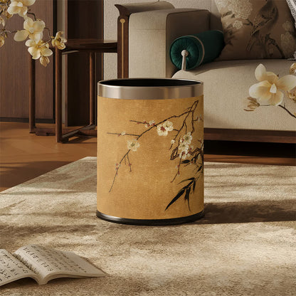 Ownkoti Oriental Plum Blossom Leather Trash Can  - image 0