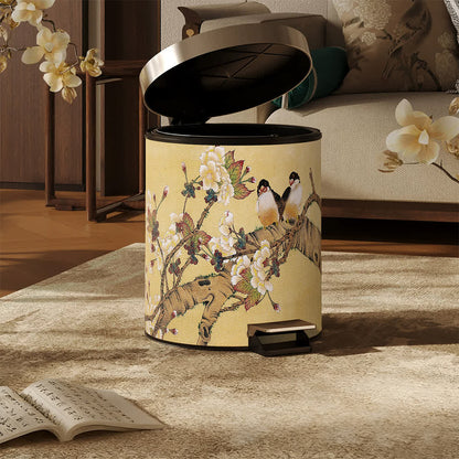 Ownkoti Vintage Chinoiserie Floral & Bird Trash Can - image 4