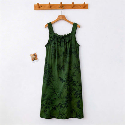 Ownkoti Botanical Butterfly Ruffle Neck Sleeveless Nightgown - image 1
