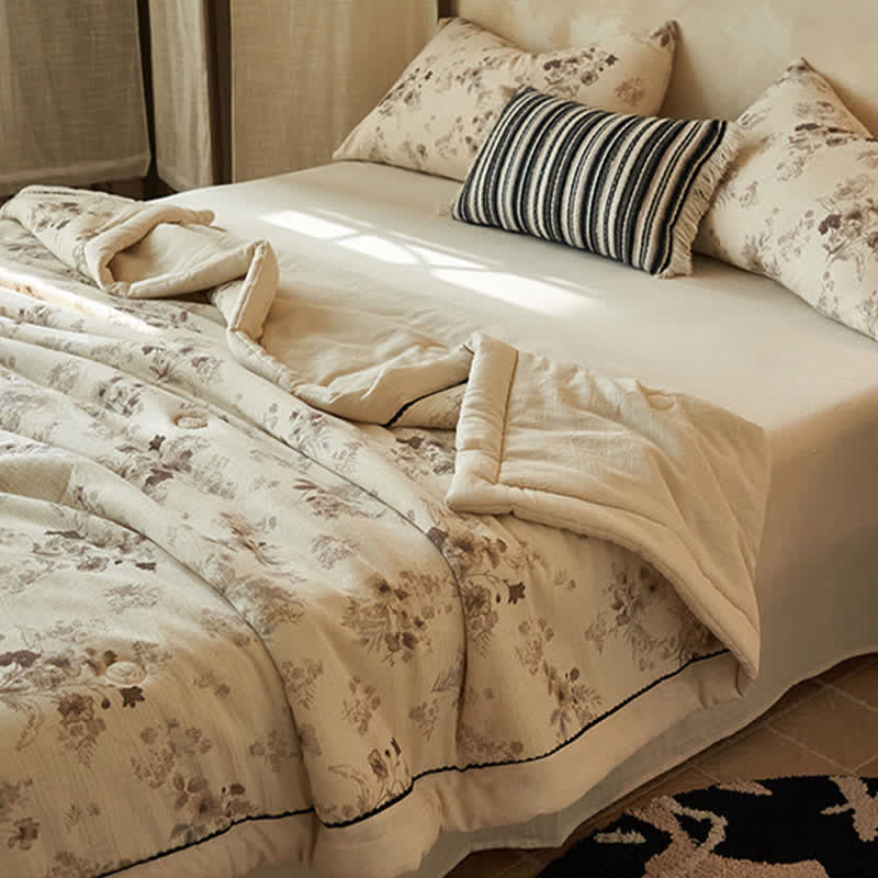 Ownkoti Elegant Soft Floral Cotton Linen Quilt - image 3