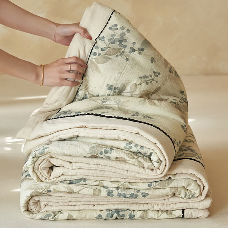 Ownkoti Fruit & Leaf Cotton Linen Quilt - image 7