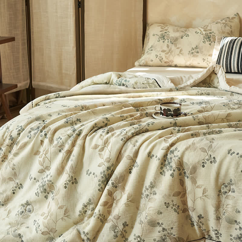 Ownkoti Fruit & Leaf Cotton Linen Quilt - image 5