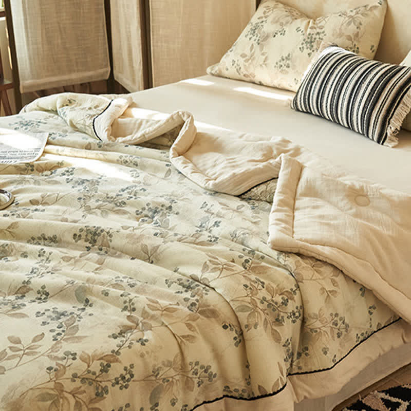 Ownkoti Fruit & Leaf Cotton Linen Quilt - image 3