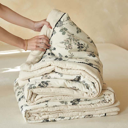 Ownkoti Country Floral & Leaf Cotton Linen Quilt - image 8