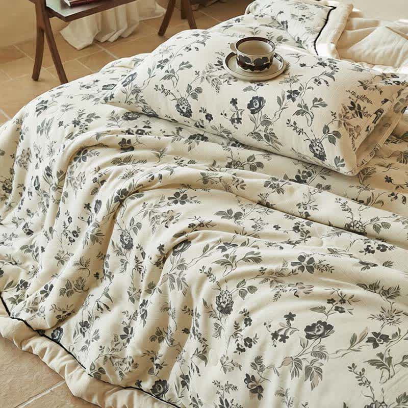 Ownkoti Country Floral & Leaf Cotton Linen Quilt - image 12