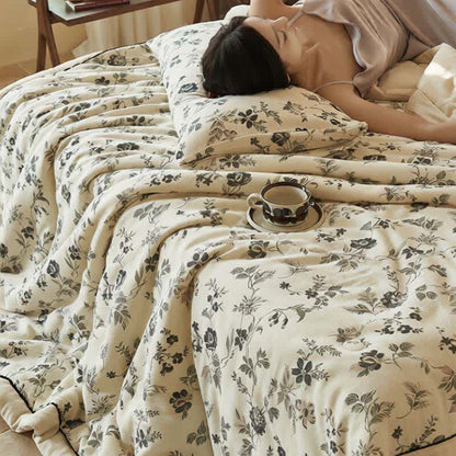 Ownkoti Country Floral & Leaf Cotton Linen Quilt - image 9