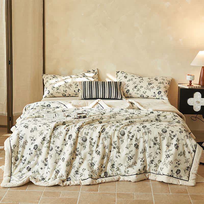 Ownkoti Country Floral & Leaf Cotton Linen Quilt - image 2