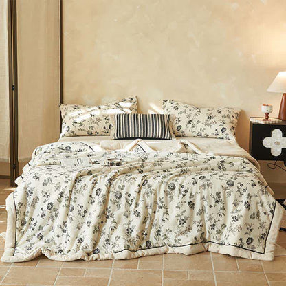Ownkoti Country Floral & Leaf Cotton Linen Quilt - image 2