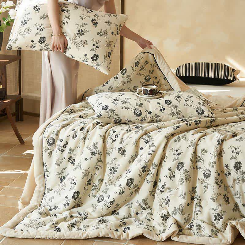 Ownkoti Country Floral & Leaf Cotton Linen Quilt - image 5
