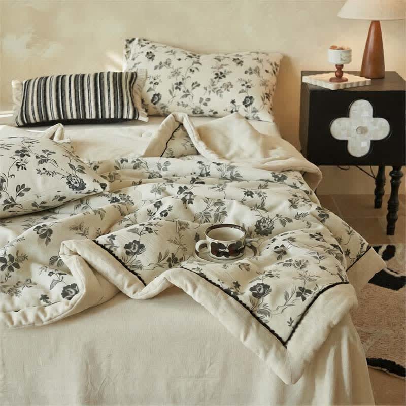 Ownkoti Country Floral & Leaf Cotton Linen Quilt - image 6
