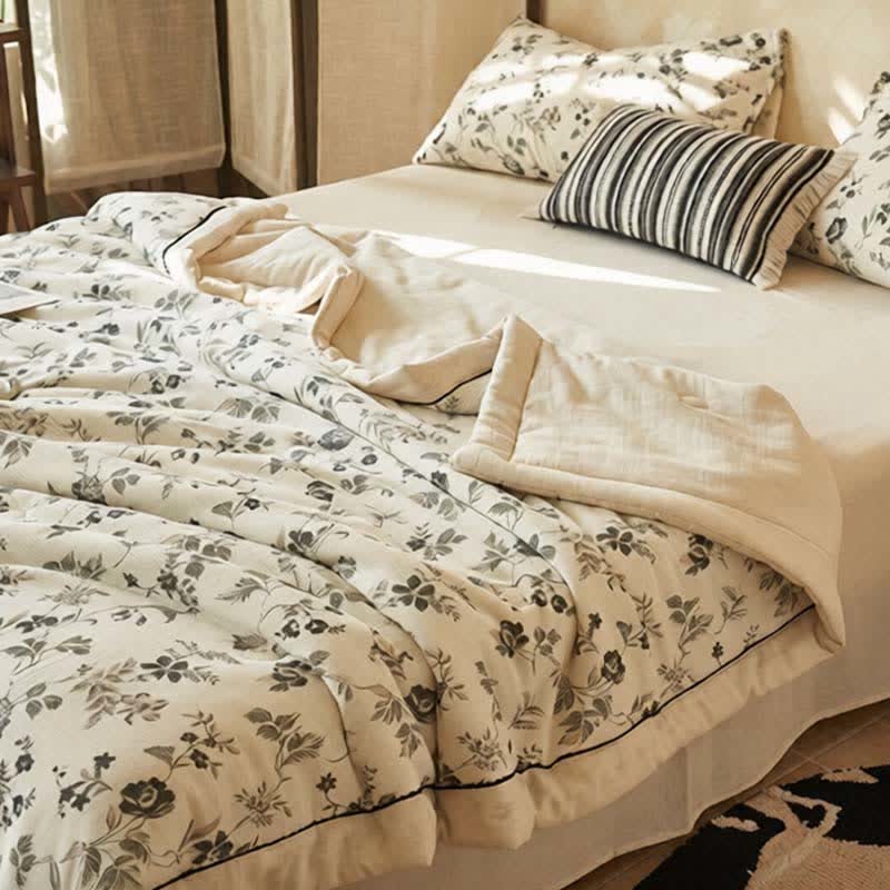 Ownkoti Country Floral & Leaf Cotton Linen Quilt - image 4