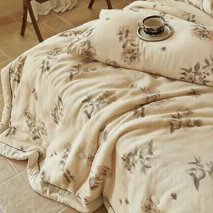 Ownkoti Soft Watercolor Floral Cotton Linen Quilt - image 7