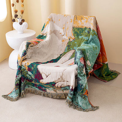 Ownkoti Mushroom & Bunny Cotton Gauze Quilt Blanket - image 2