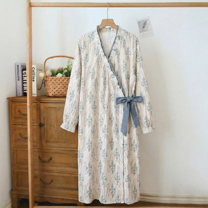 Ownkoti Abstract Art Print Ruffled Nightgown - Gray - 3XL - image 0