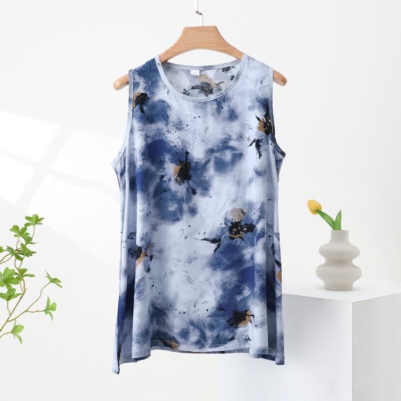 Ownkoti Blue Tie-Dye Tank & Pants Pajama Set - image 4