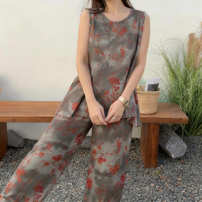 Ownkoti Artistic Branch Floral Tank & Pants Pajama Set - image 4