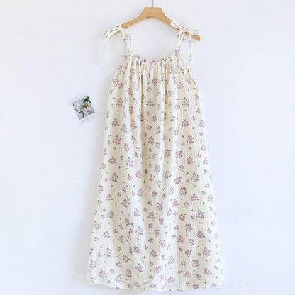 Ownkoti Rustic Purple Floral Cotton Camisole Nightgown - image 2